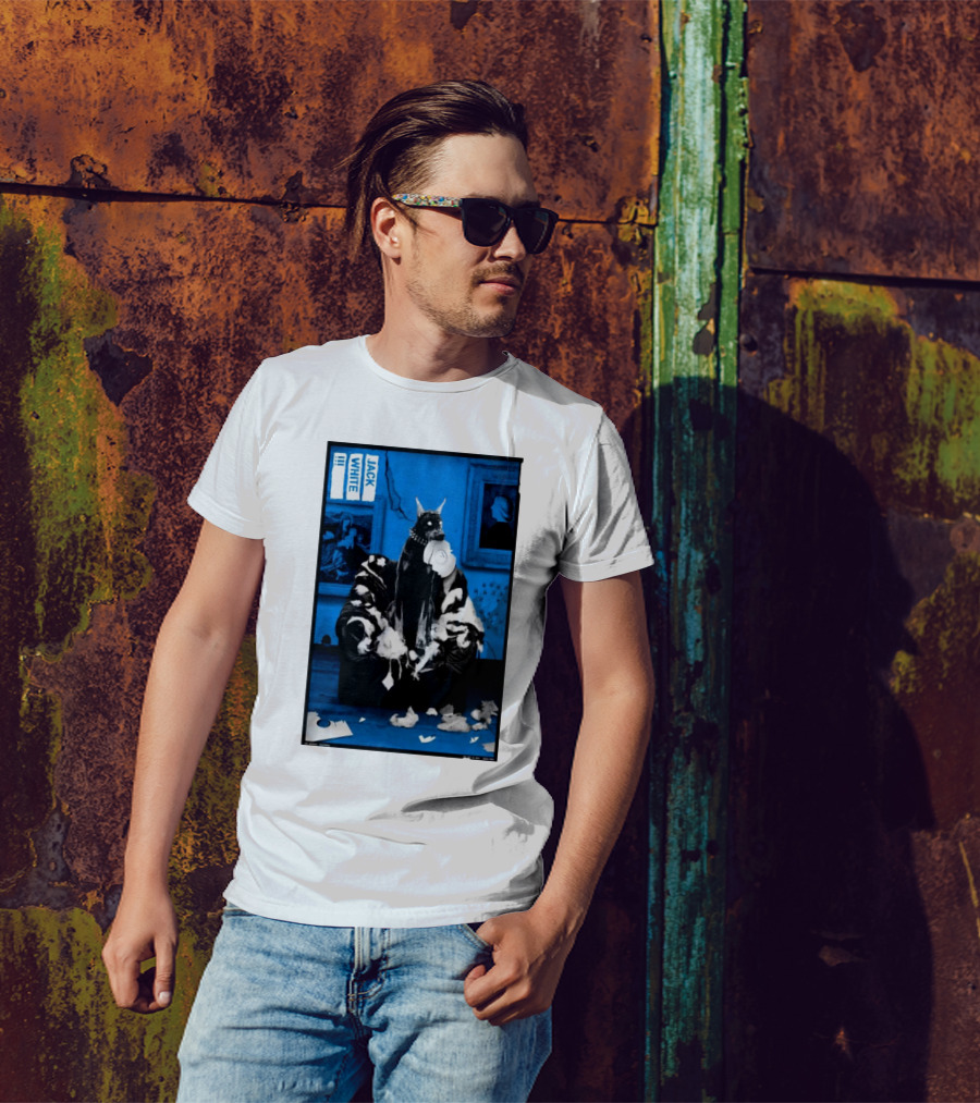 Jack White October 10 2024 Tour Poster Lodge Room Los Angeles CA With Dog T-Shirt