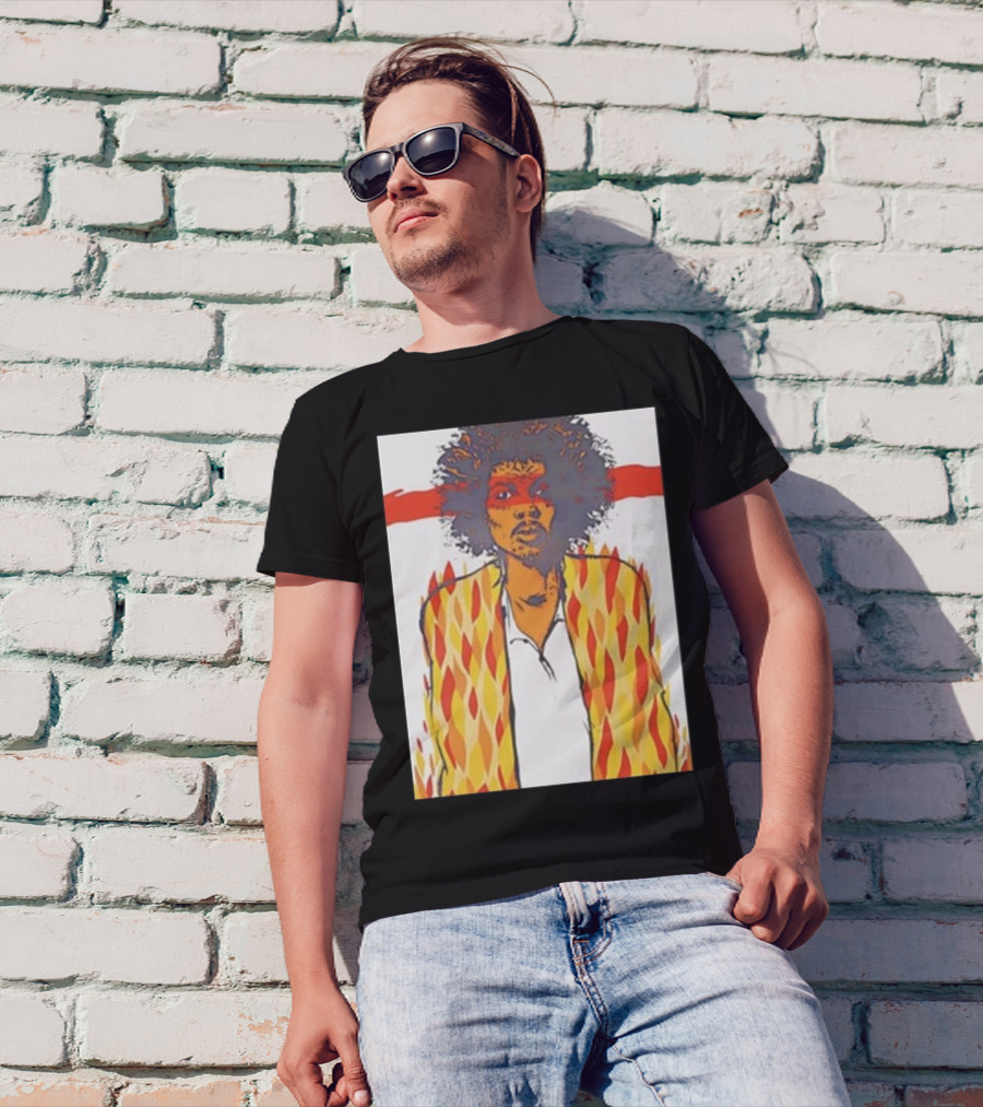 Jimi Hendrix Voodoo Jermaine Rogers Poster Flames T-Shirt