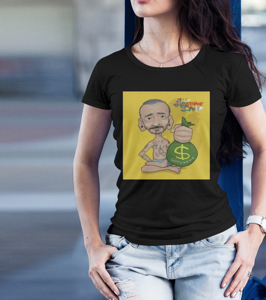 Lieutenant Dan GoFundMe Money Bag Caricature T-Shirt