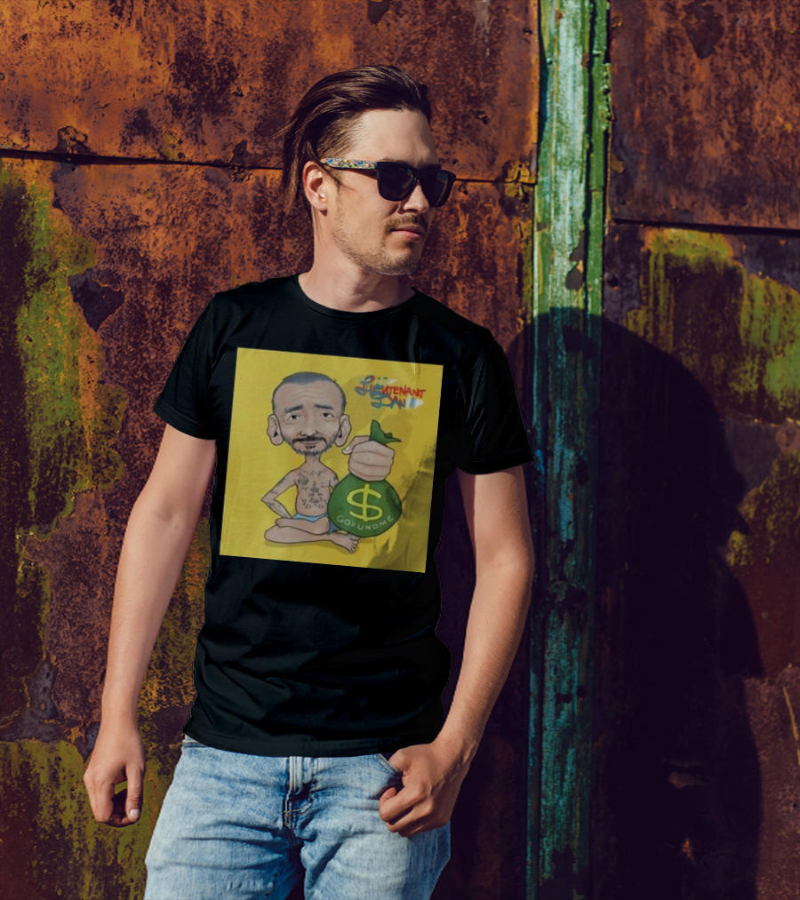 Lieutenant Dan GoFundMe Money Bag Caricature T-Shirt