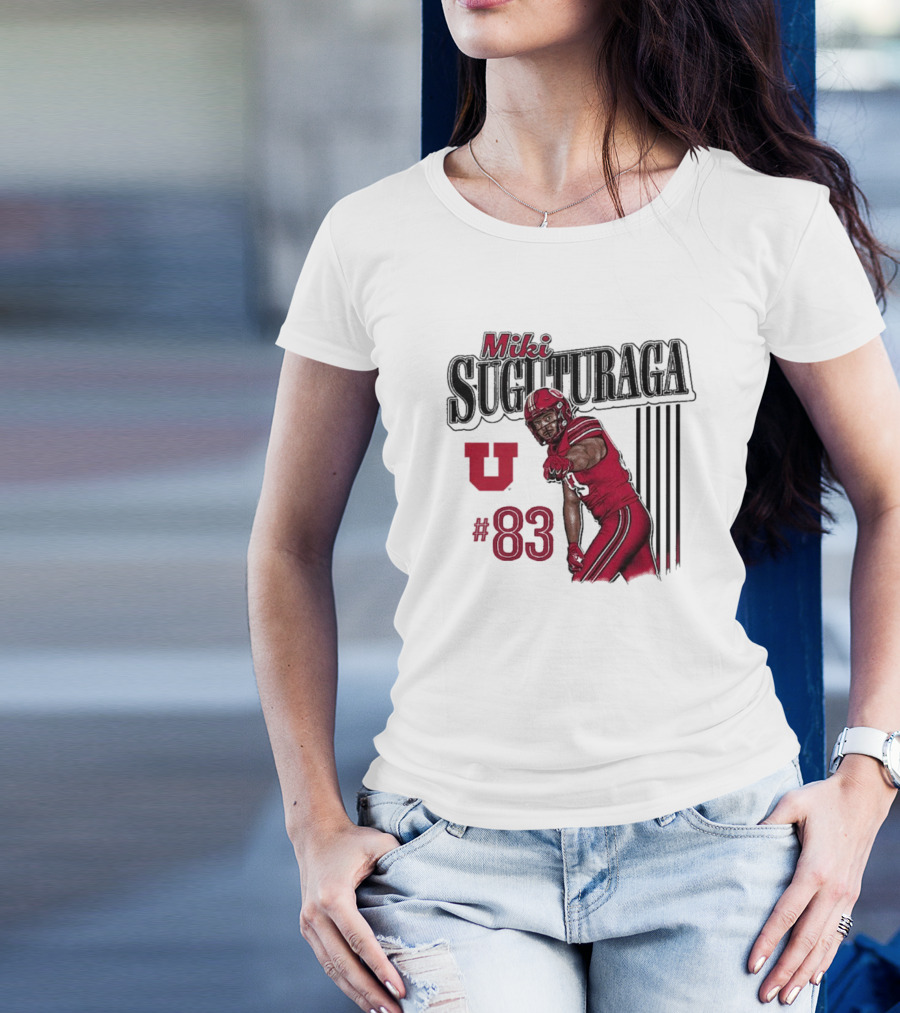 Miki Suguturaga Utah Utes Football #83 Cartoon Player T-Shirt