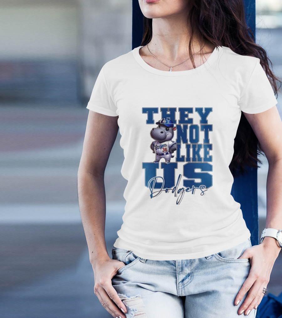 The Not Like Us Moo Deng X Los Angeles Dodgers Baseball T-Shirt