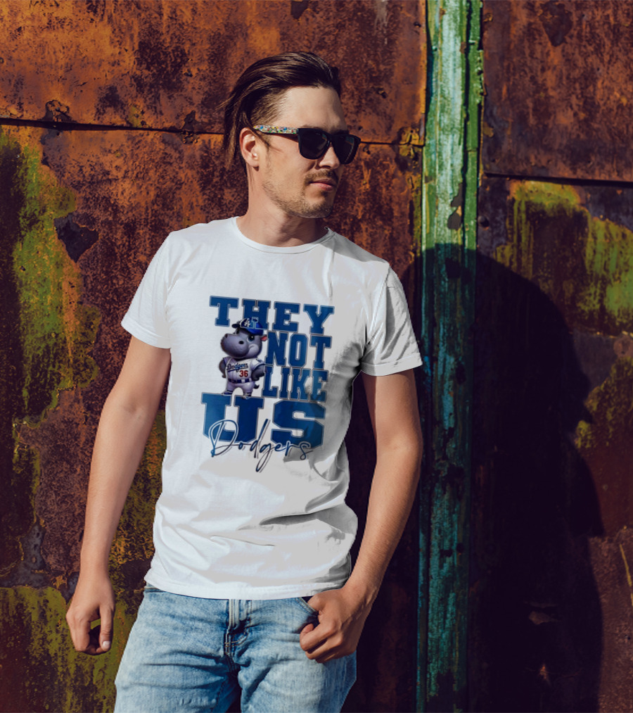 The Not Like Us Moo Deng X Los Angeles Dodgers Baseball T-Shirt