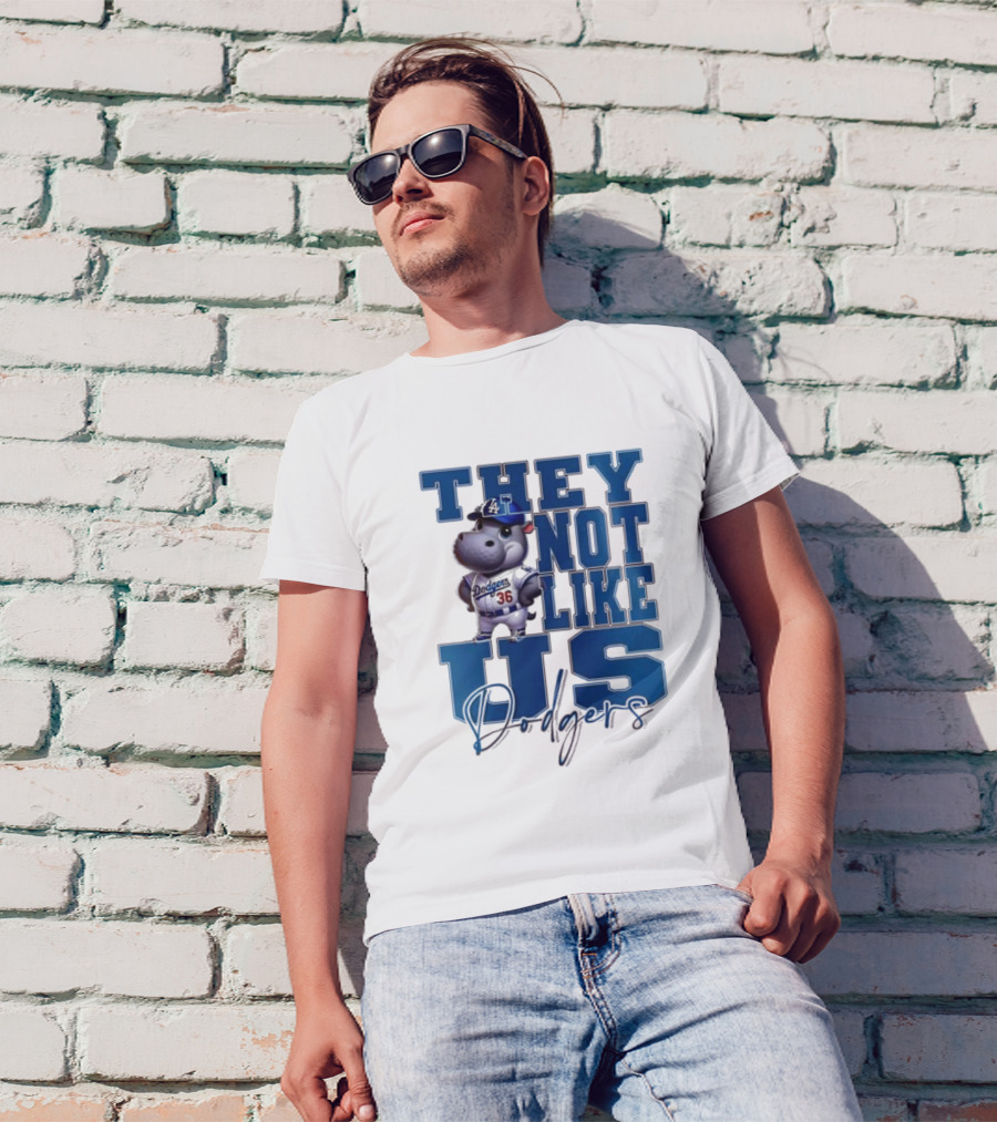 The Not Like Us Moo Deng X Los Angeles Dodgers Baseball T-Shirt