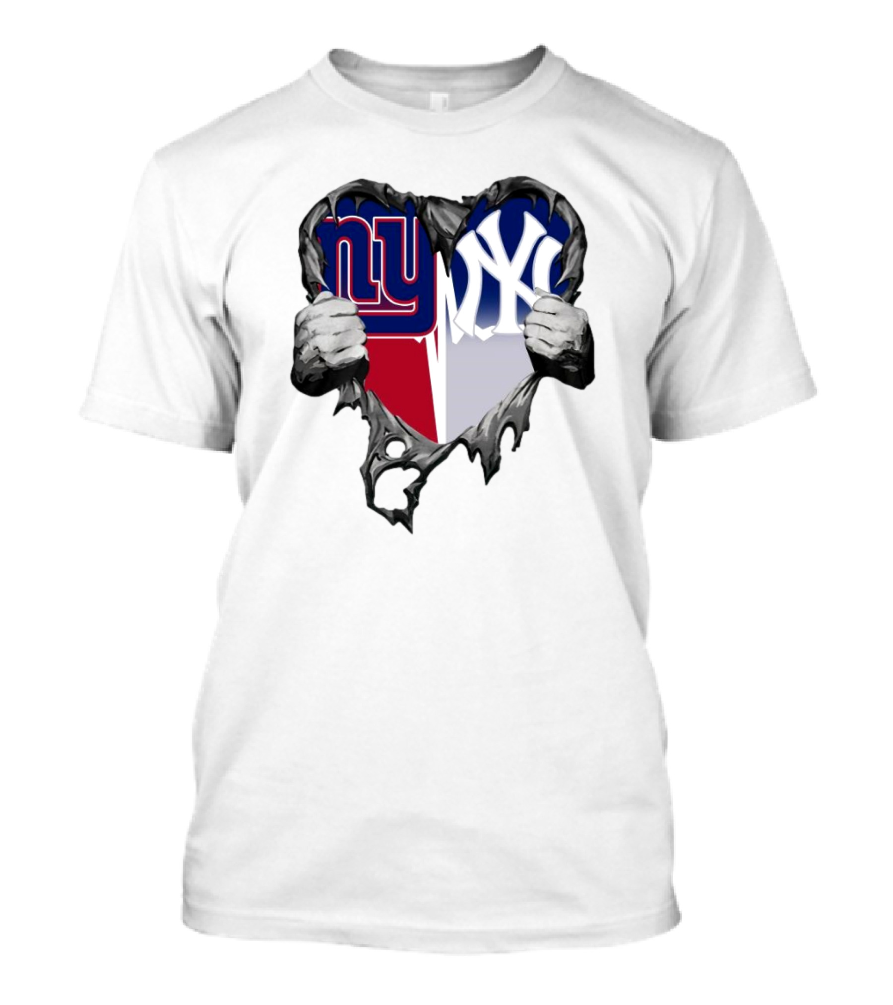 Nside Me New York Giants NY Giants New York Yankees 2024 Heart T-Shirt