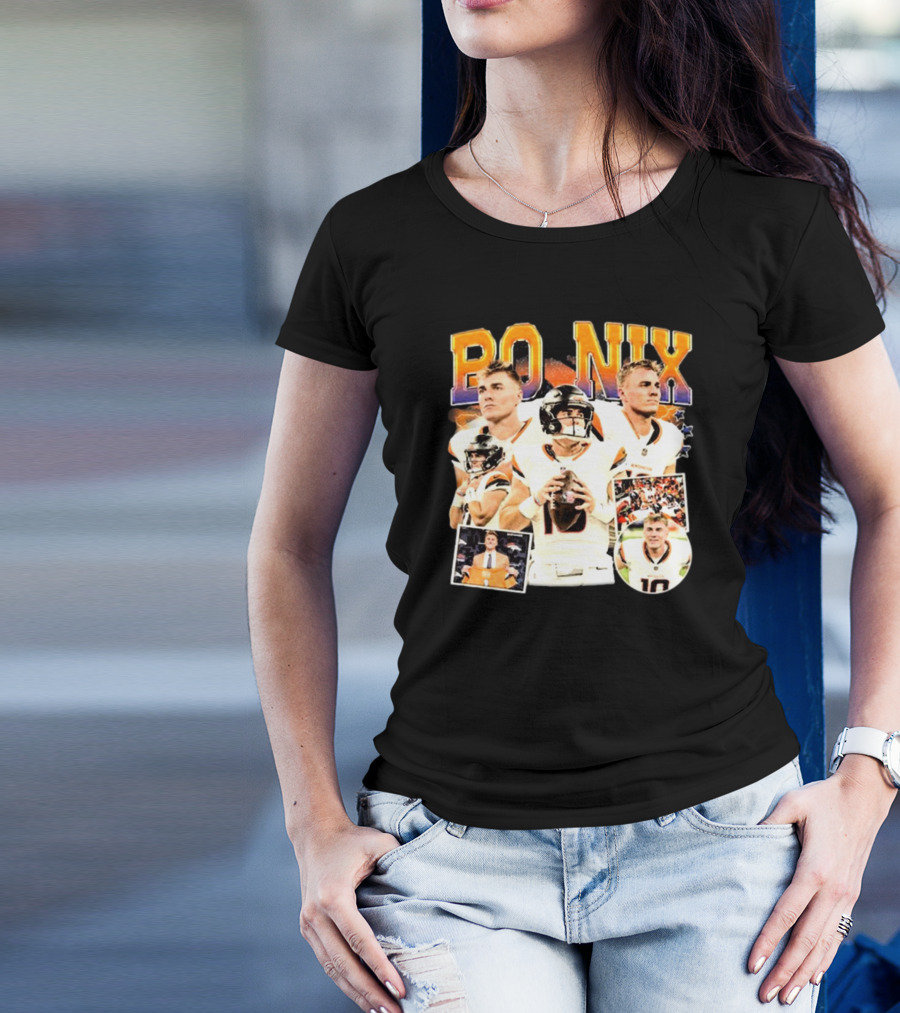 Bo Nix Denver Broncos NFL Vintage Football American T-Shirt