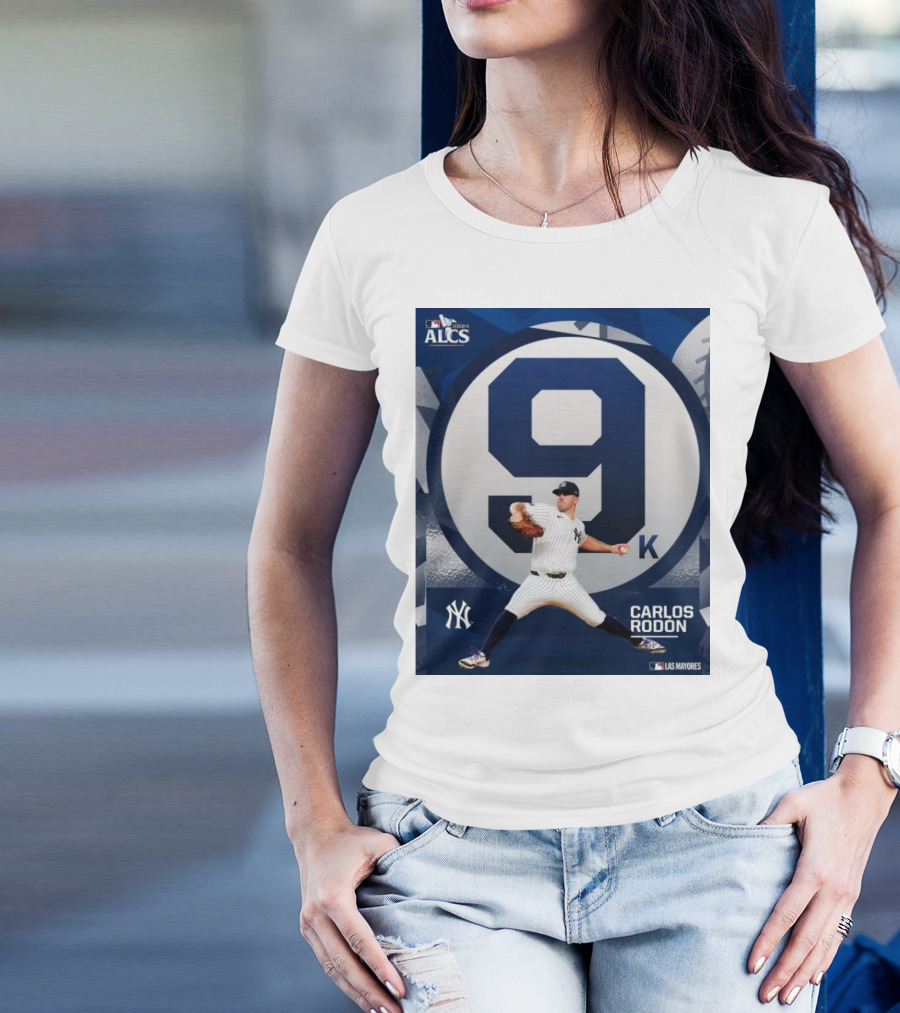 Carlos Rodón New York Yankees MLB 2024 ALCS Number 9 Las Mayores T-Shirt