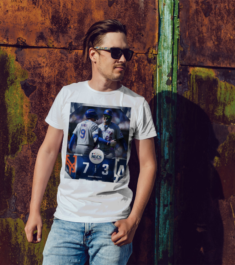 New York Mets 7-3 Los Angeles Dodgers NLCS 2024 Game Two Series Tied 1-1 T-Shirt