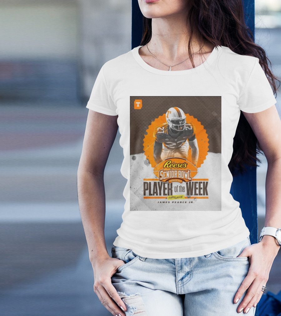 James Pearce Jr. Tennessee Volunteer Reese's Senior Bowl Player Of The Week T-Shirt