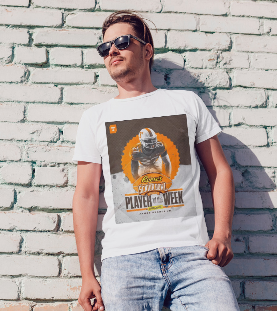 James Pearce Jr. Tennessee Volunteer Reese's Senior Bowl Player Of The Week T-Shirt