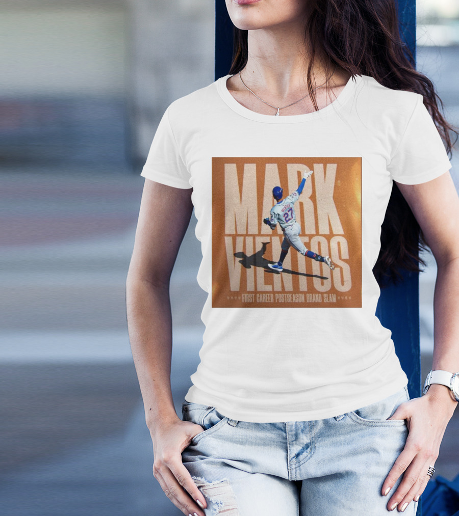 Mark Vientos New York Mets First Career Postseason Grand Slam Baseball Player Action T-Shirt