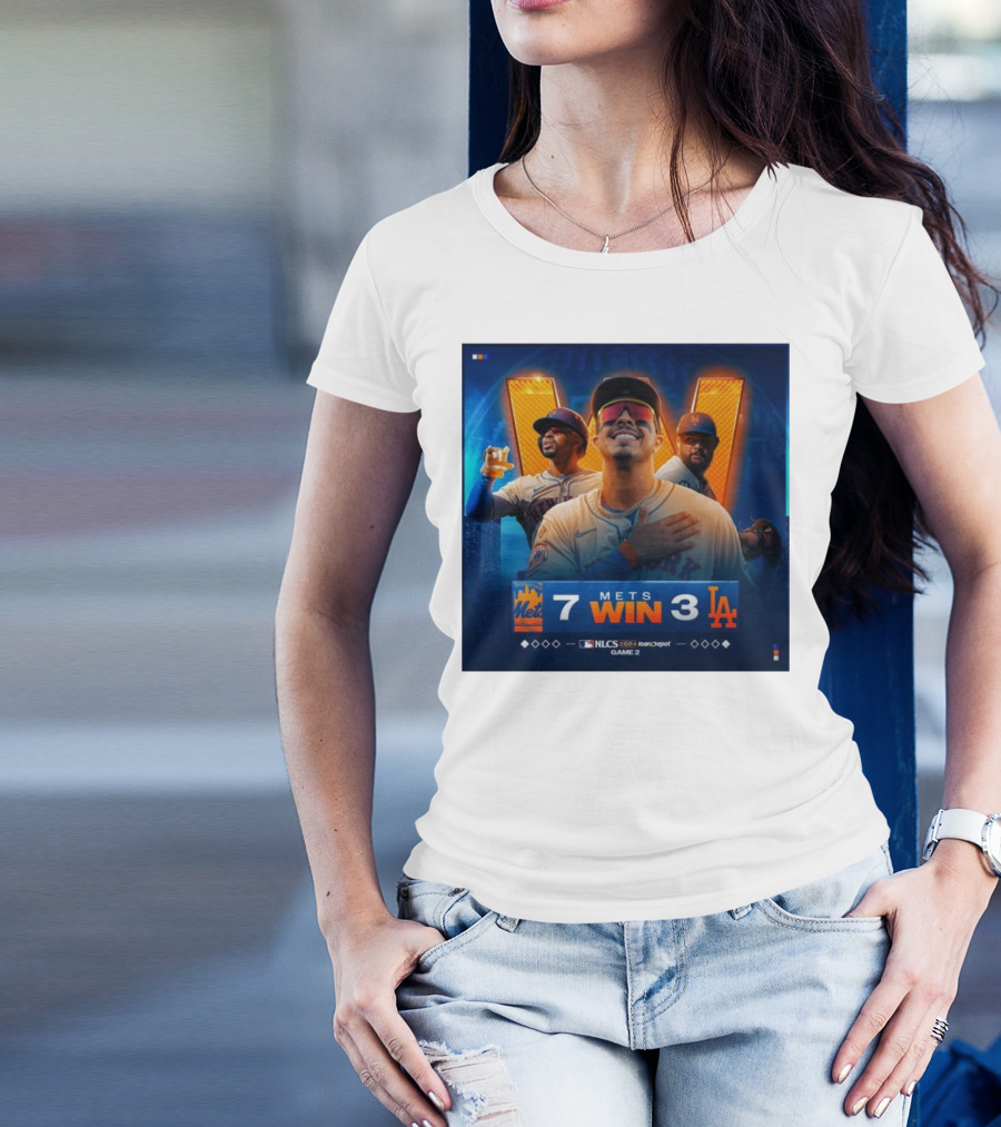 New York Mets 7 Win 3 Los Angeles Dodgers MLB NLCS 2024 Game 2 Mets LGM T-Shirt