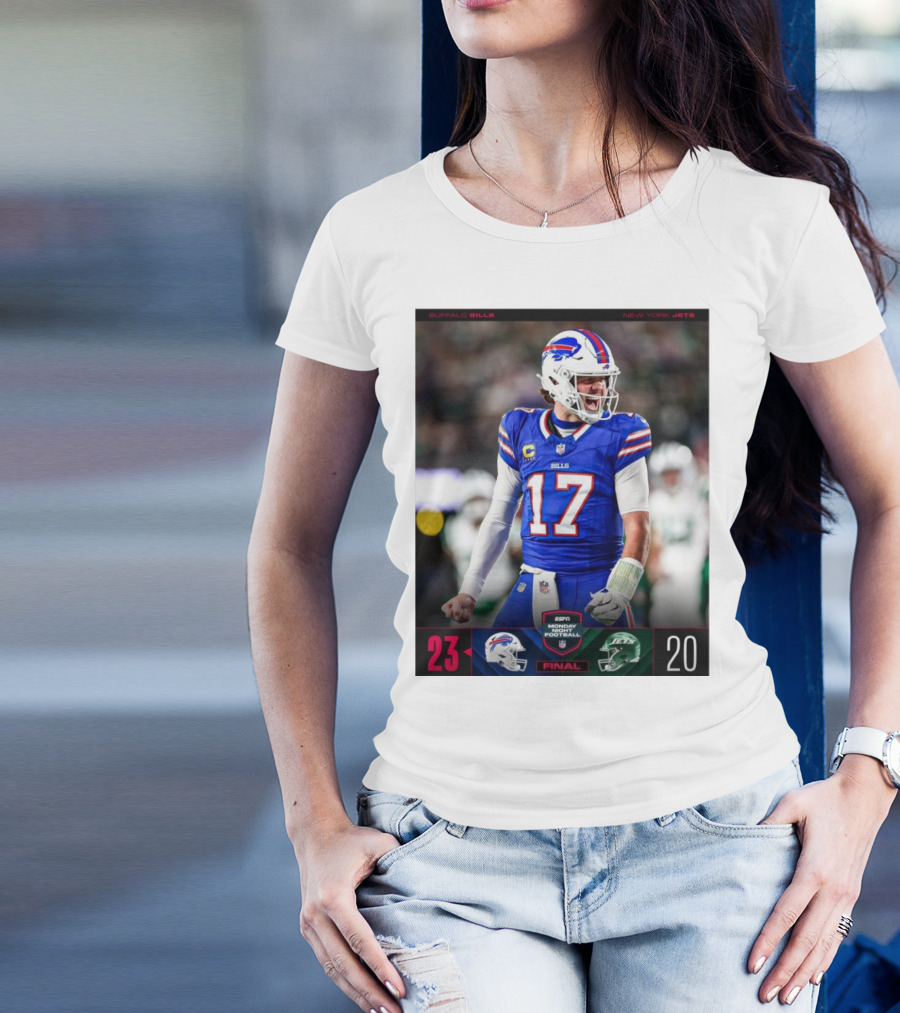 Buffalo Bills 23-20 New York Jets Monday Night Football Final Score NFL T-Shirt