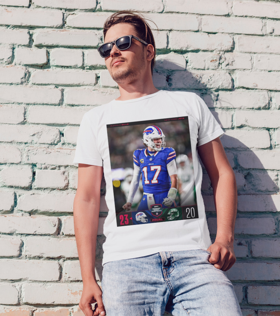 Buffalo Bills 23-20 New York Jets Monday Night Football Final Score NFL T-Shirt