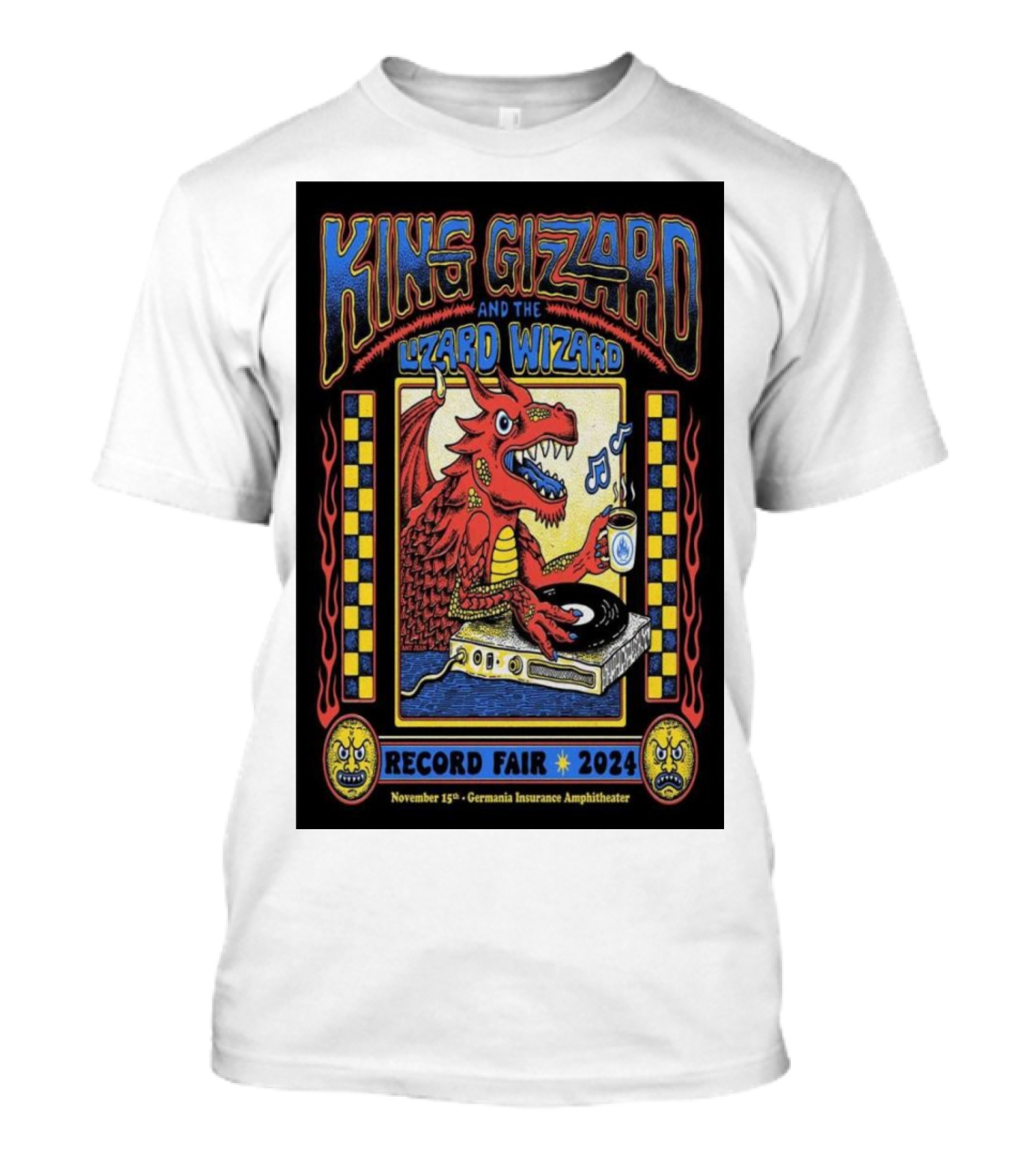 King Gizzard And The Lizard Wizard Record Fair 2024 Germania Insurance Amphitheater November 15 Austin TX T-Shirt