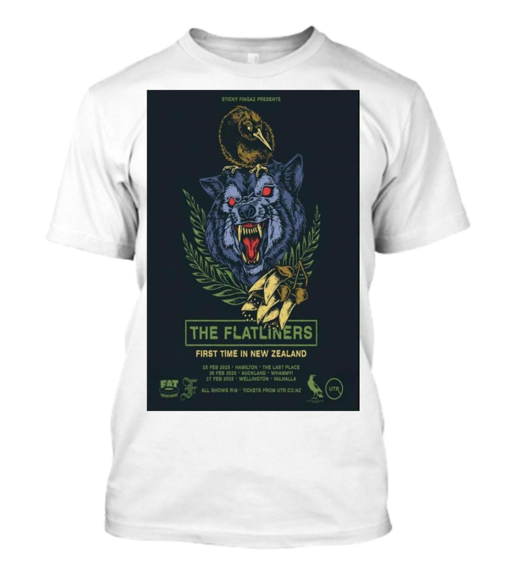 Sticky Fingaz Presents The Flatliners First Time In New Zealand 2025 Hamilton Auckland Wellington Show Dates T-Shirt