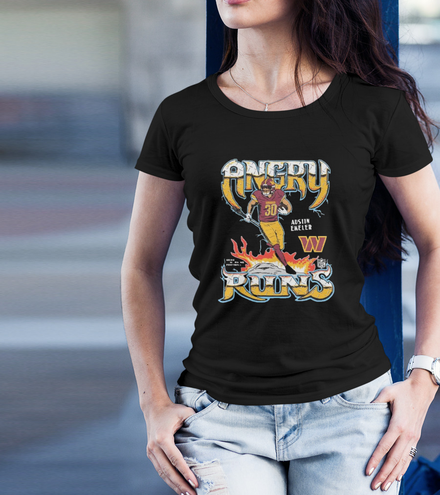 Angry Runs 2024 Commanders Austin Ekeler NFL Football Good Morning Football T-Shirt
