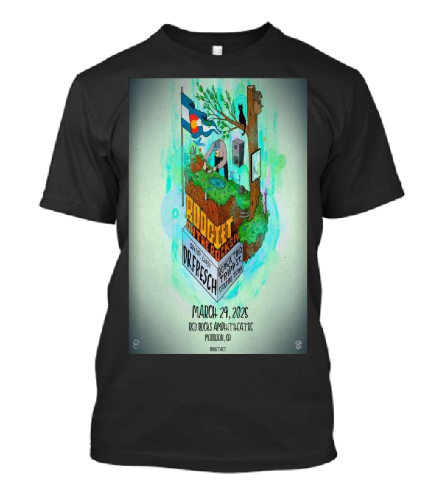 Boogie With The Resident Dr. Fresch And Toado Tripset March 29 2025 Red Rocks Amphitheatre Morrison CO T-Shirt