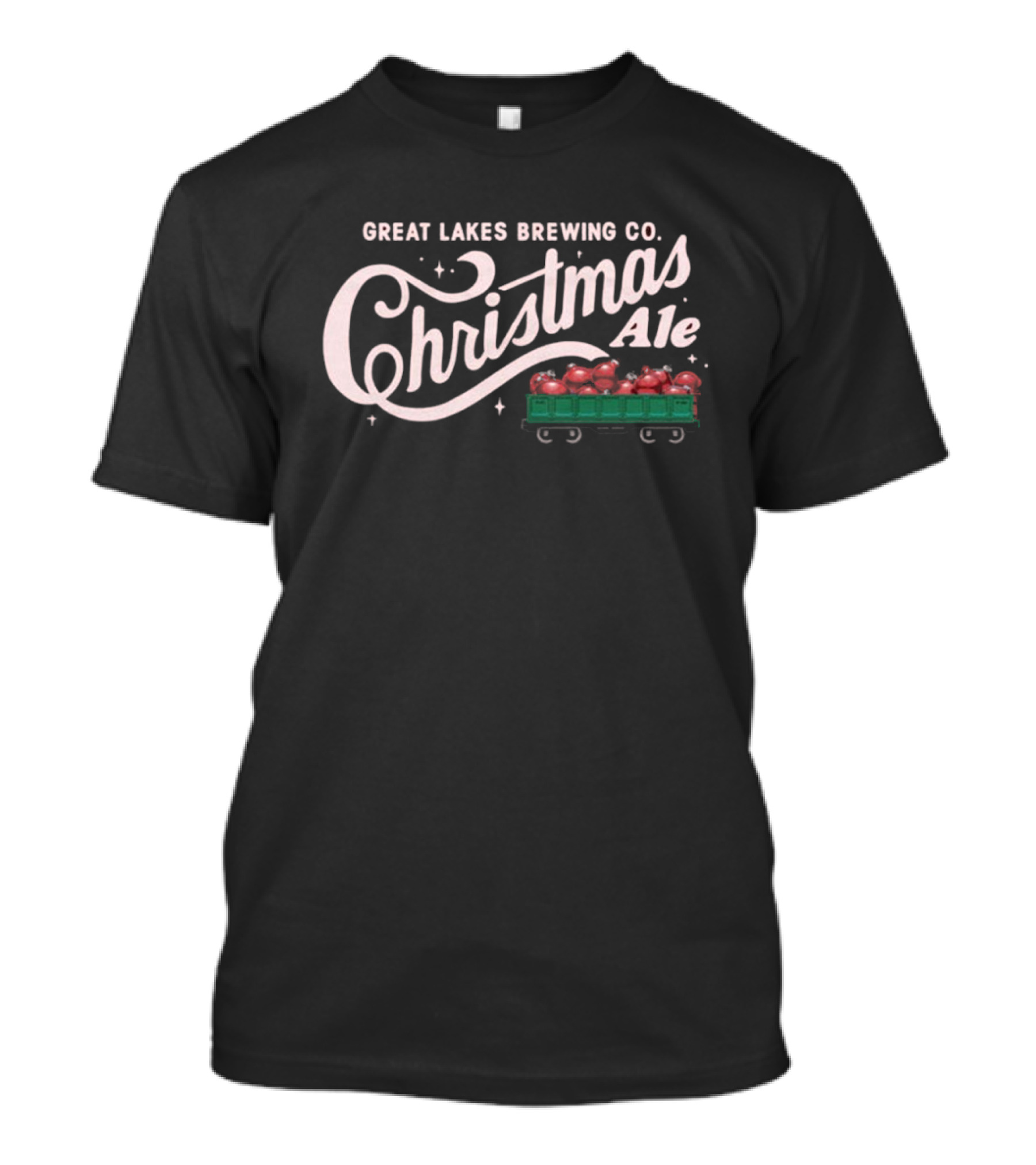 Great Lakes Brewing Co. Christmas Ale 2024 Holiday Train Ornaments T-Shirt