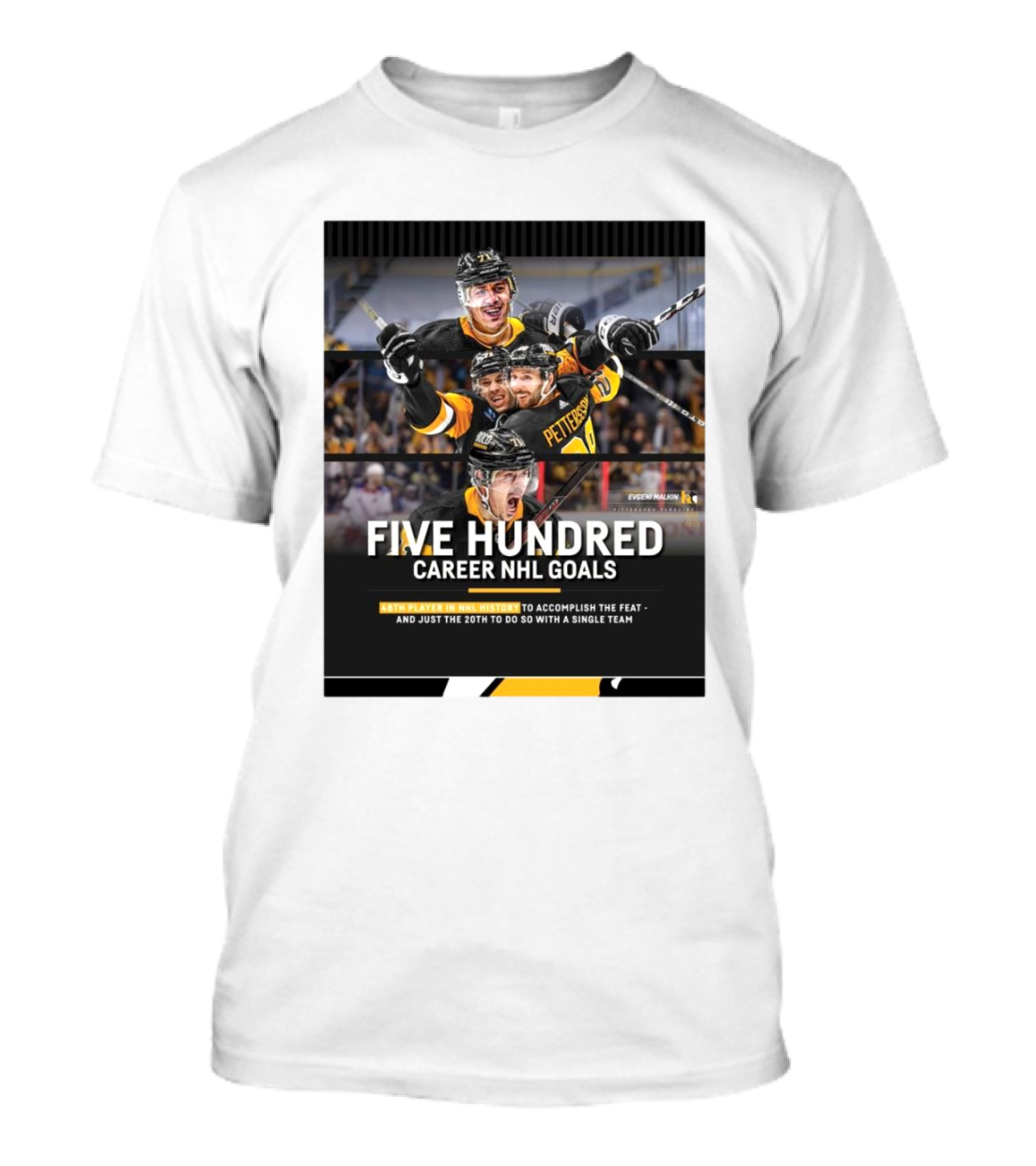 Pittsburgh Penguins Five Hundred Career NHL Goals Accomplished With Single Team Iconic Achievement T-Shirt