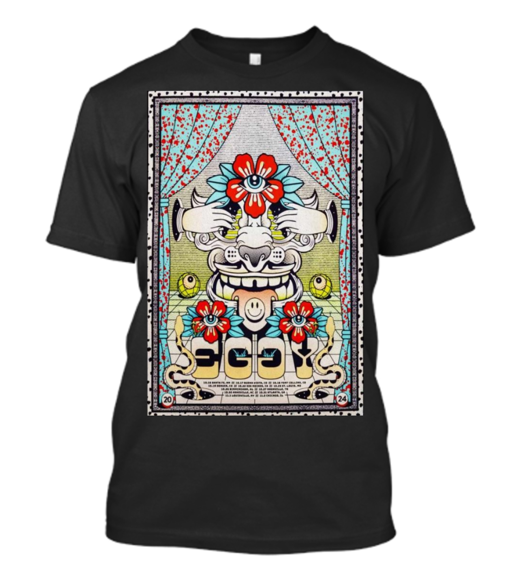 Eggy Tour October November 2024 Floral Mask T-Shirt