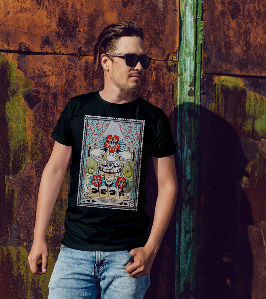 Eggy Tour October November 2024 Floral Mask T-Shirt
