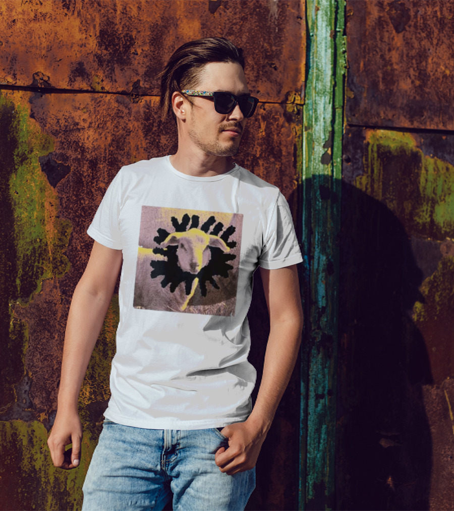 Anxious Counting Sheep 2024 Optical Illusion Lamb Starburst T-Shirt
