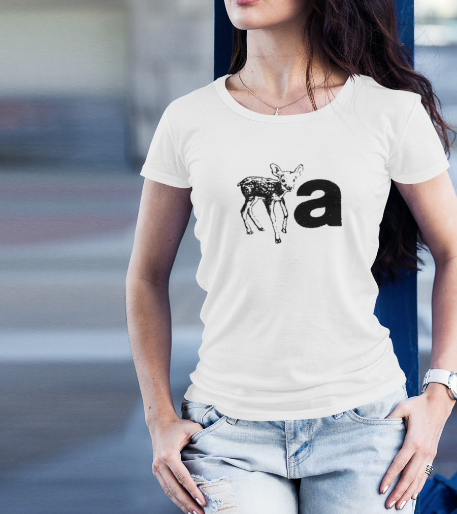 Anxious Fawn Beside Lowercase Letter A T-Shirt