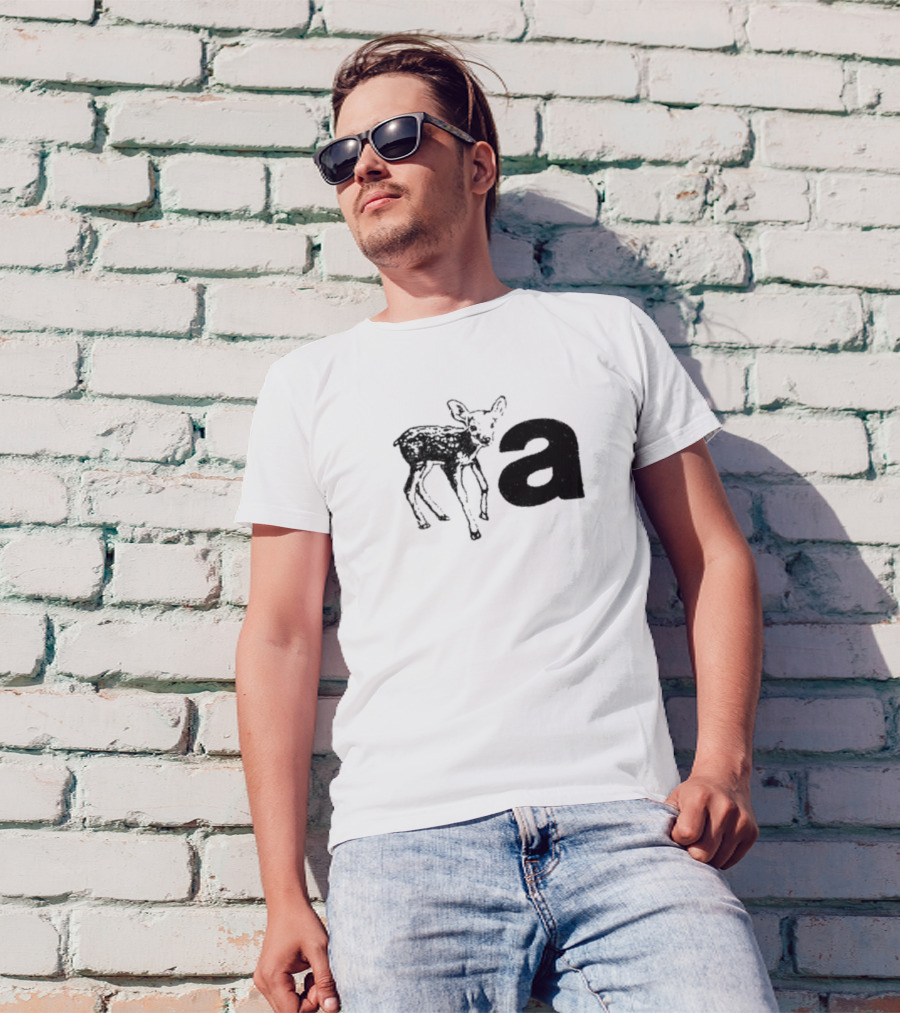Anxious Fawn Beside Lowercase Letter A T-Shirt