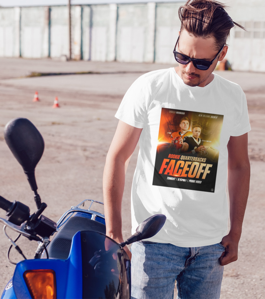 Denver Broncos Bo Nix New Orleans Saints Spencer Rattler Rookie Quarterbacks Faceoff Tonight 8:15PM ET Prime Video T-Shirt