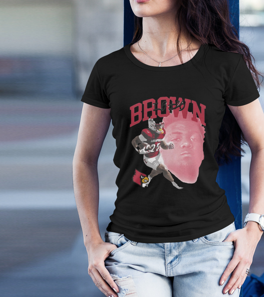 Brown IB #25 Louisville Cardinals Football Player T-Shirt