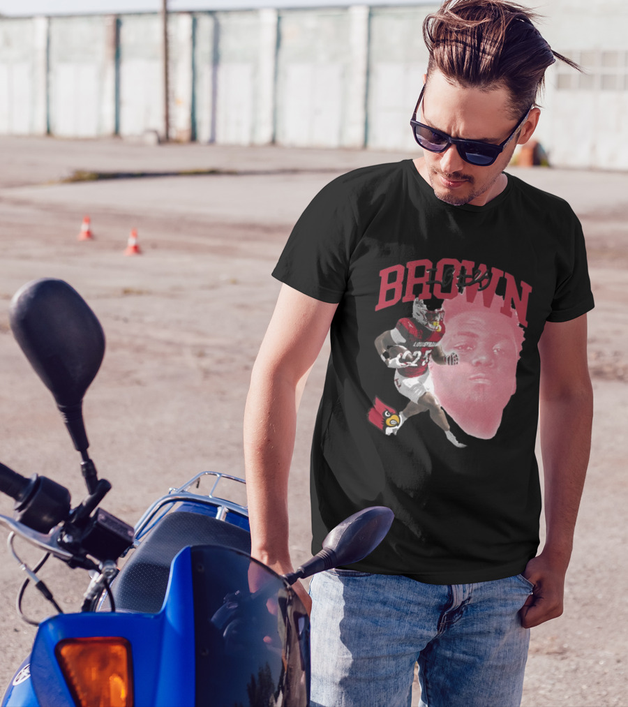 Brown IB #25 Louisville Cardinals Football Player T-Shirt