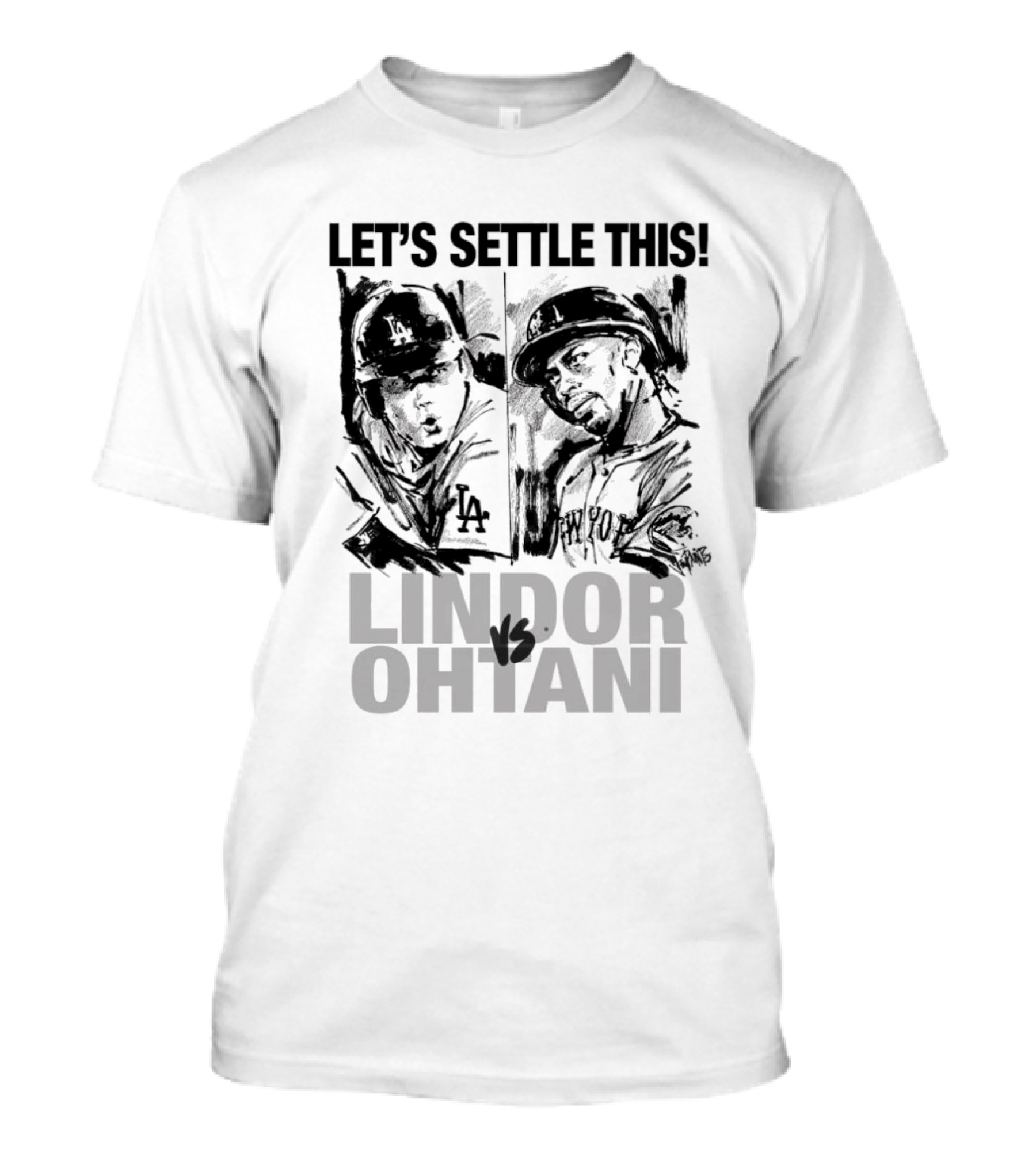 LET'S SETTLE THIS LINDOR VS OHTANI PAINTING T-Shirt
