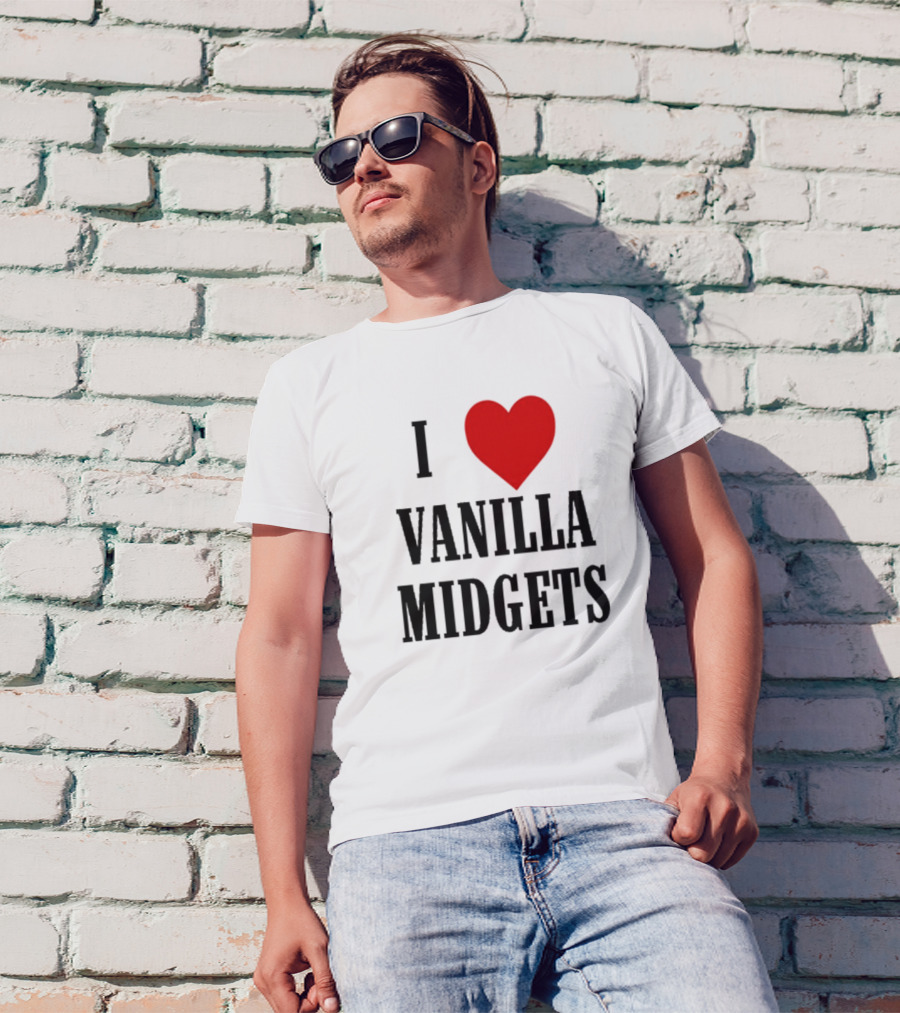 Nick Aldis I Love Vanilla Midgets I Heart Red T-Shirt