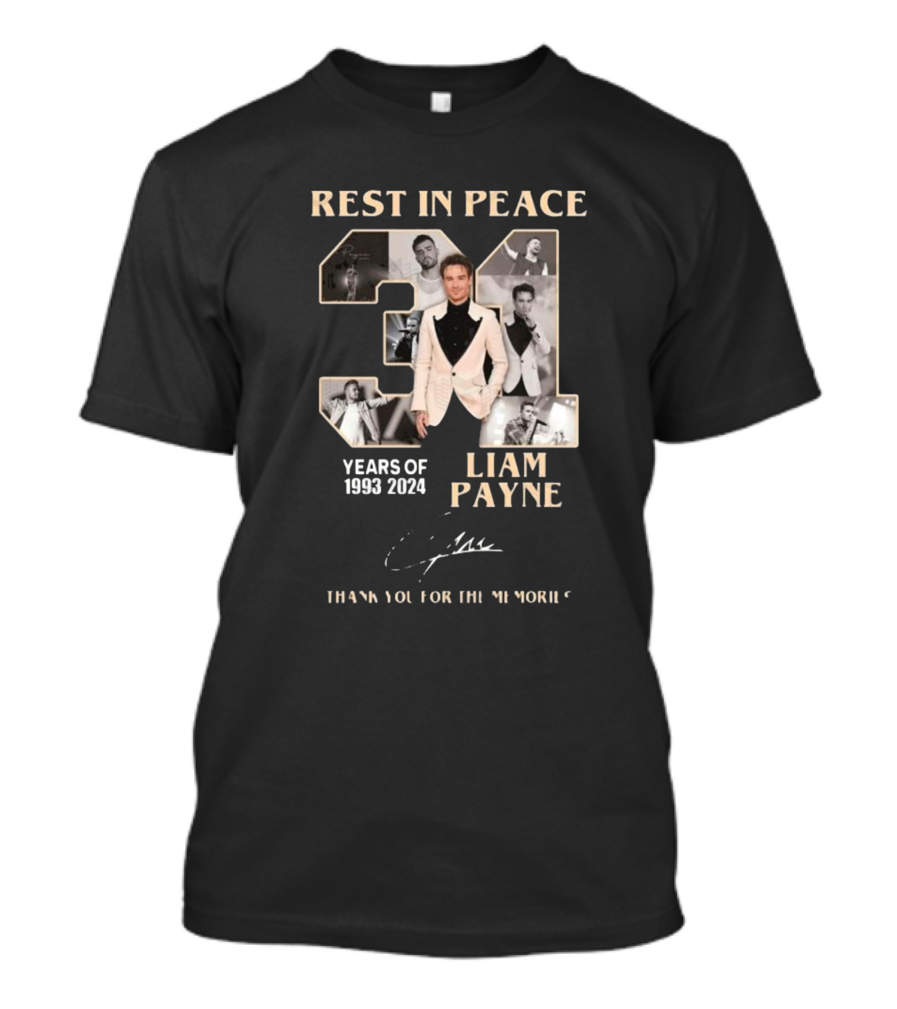 Rest In Peace Liam Payne 1993-2024 Years Of Memories Signature Thank You T-Shirt