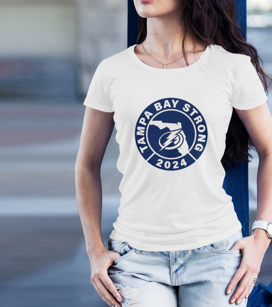 Tampa Bay Strong 2024 Florida Lightning Badge T-Shirt