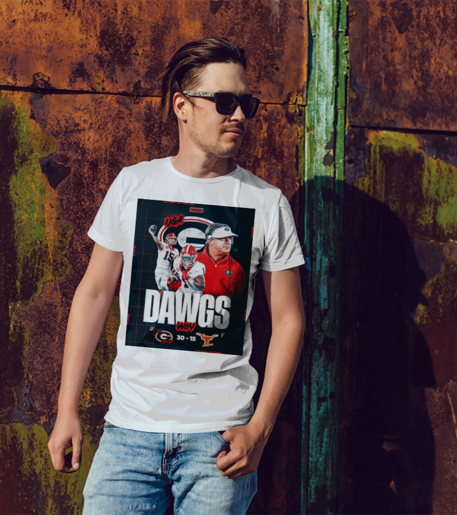 UGA Dawgs Win 30-15 Over Texas Longhorns Georgia Bulldogs Victory T-Shirt