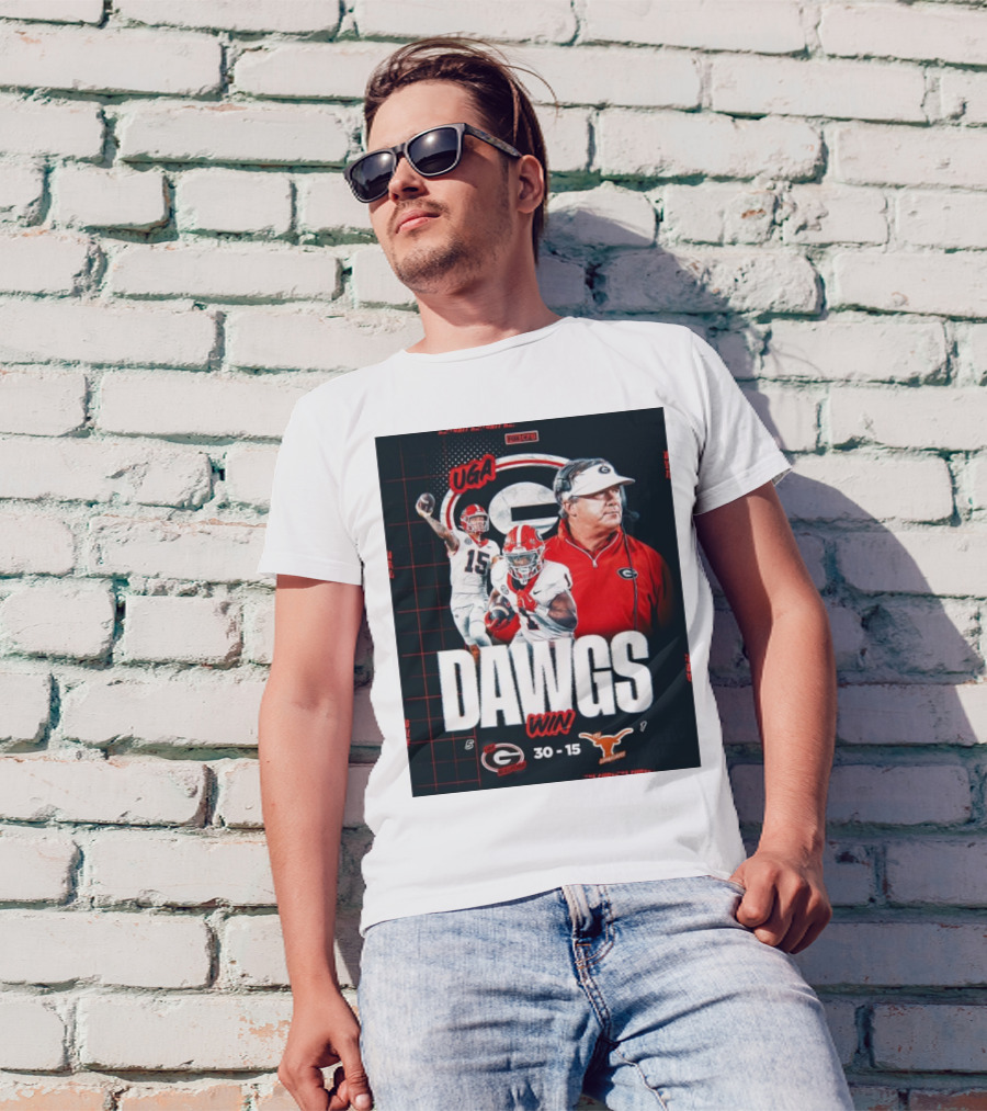 UGA Dawgs Win 30-15 Over Texas Longhorns Georgia Bulldogs Victory T-Shirt