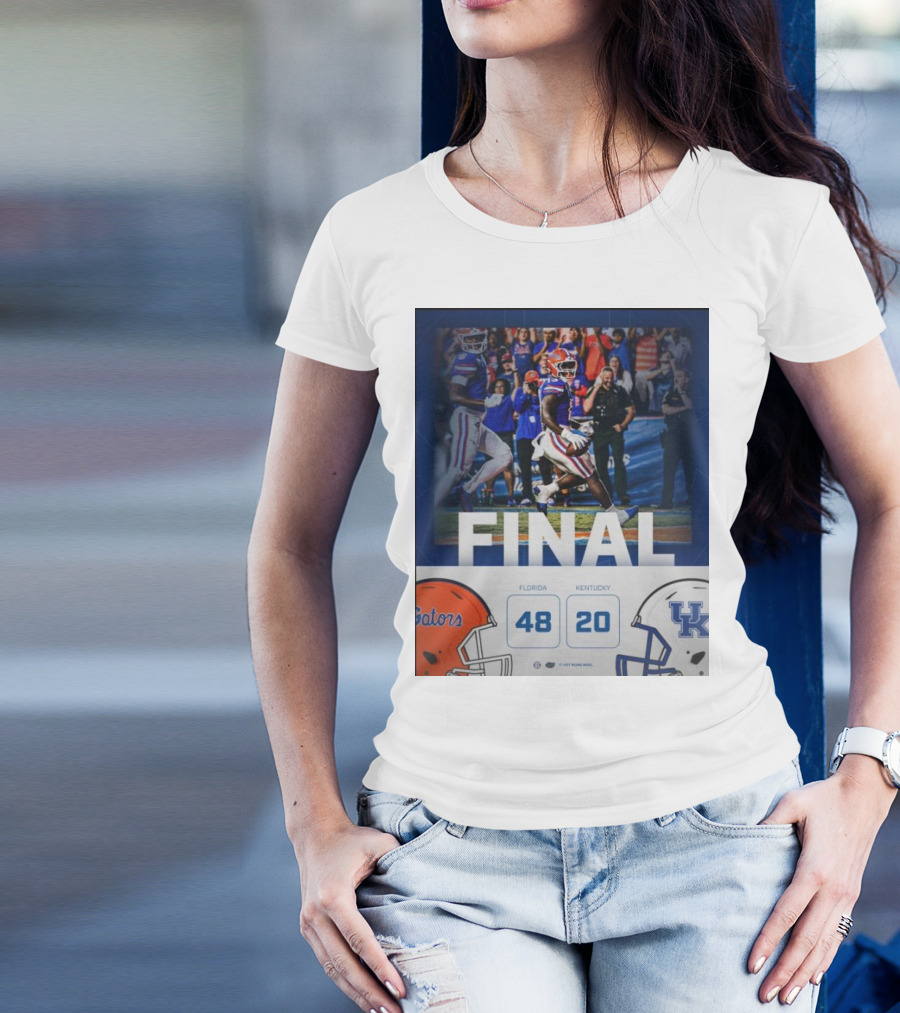 Final Florida Gators 48-20 Victory Over Kentucky Wildcats Football Match T-Shirt