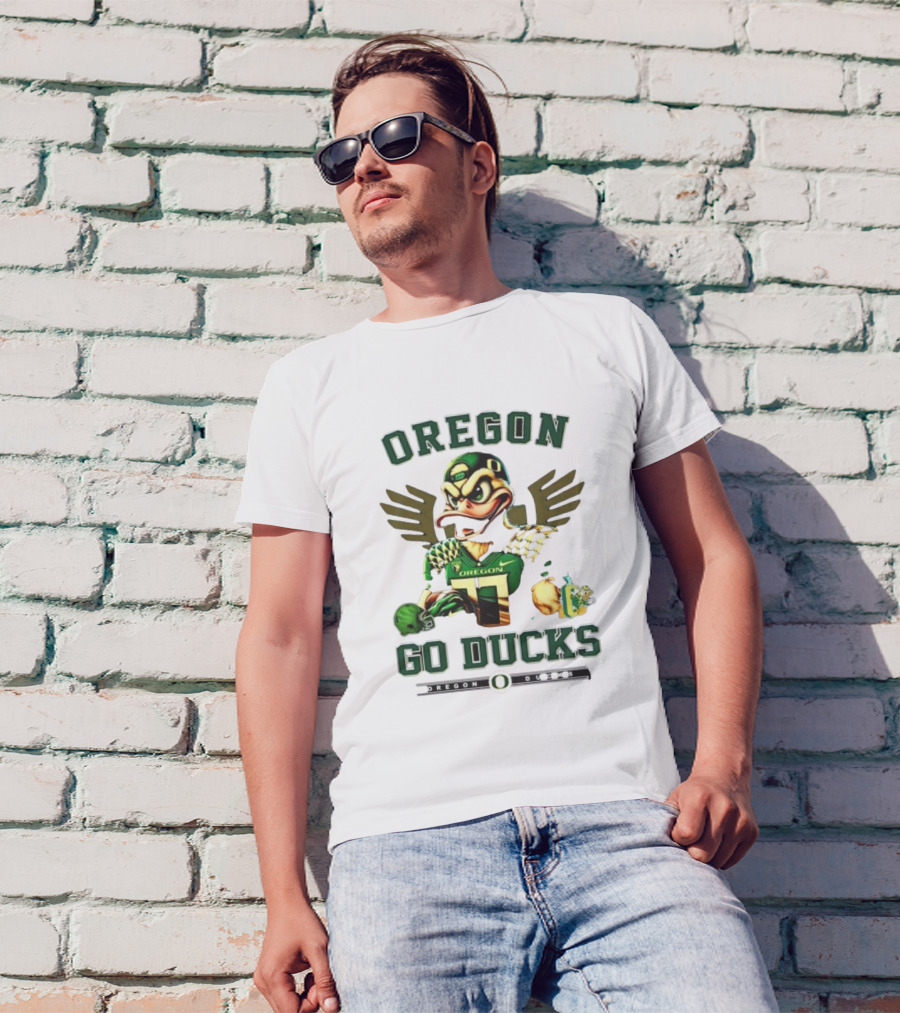 Oregon Ducks Go Ducks Mascot Football Wings Helmet T-Shirt