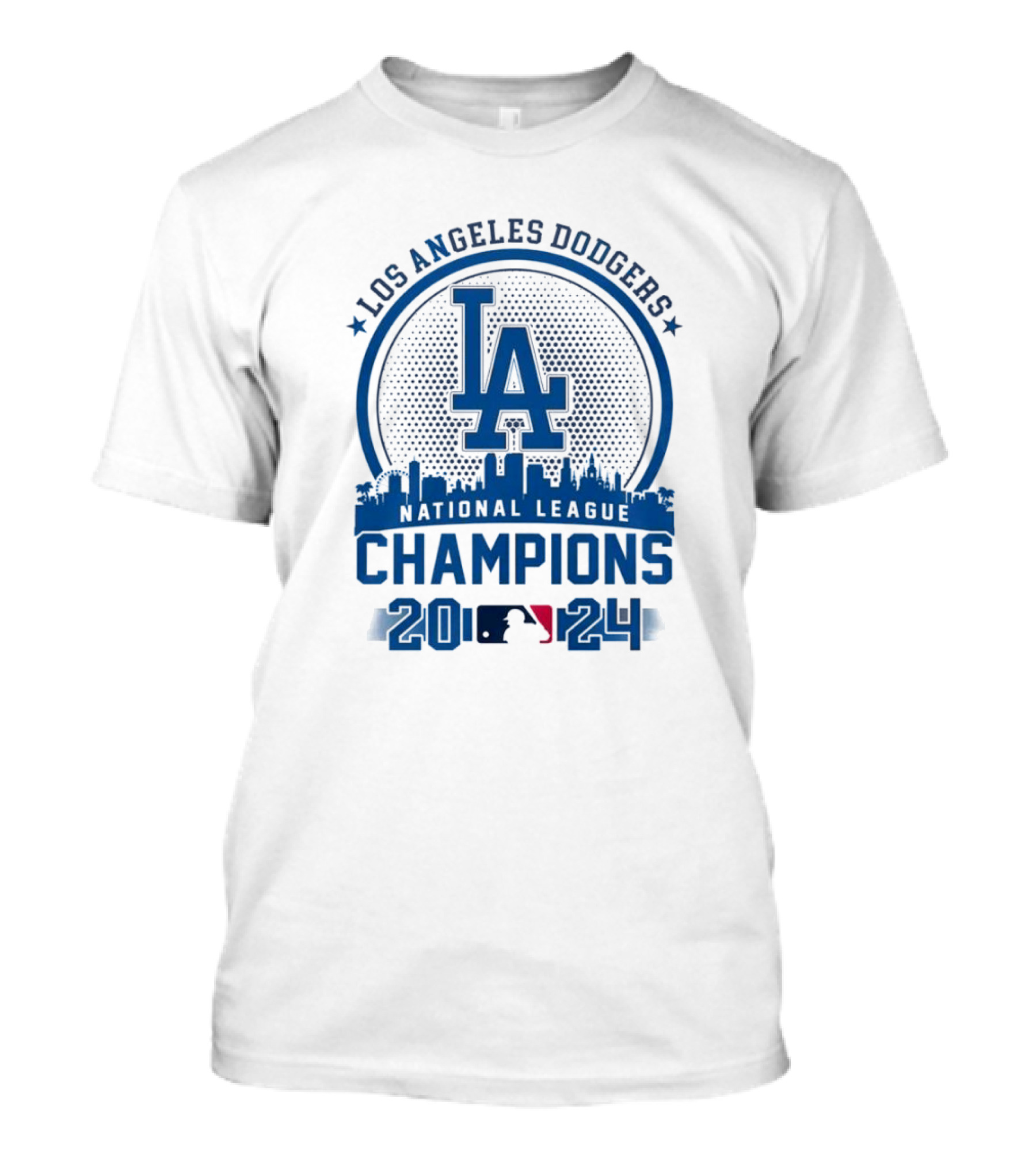 Los Angeles Dodgers 2024 National League Champions LA Skyline MLB T-Shirt
