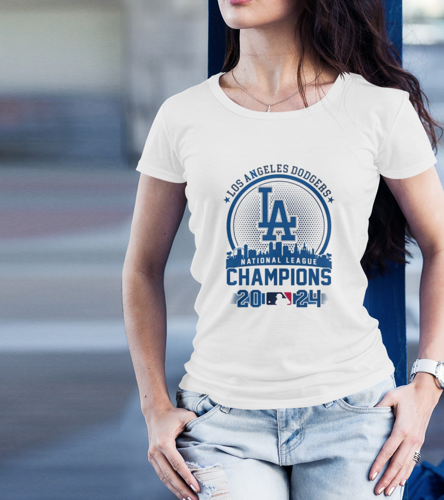Los Angeles Dodgers 2024 National League Champions LA Skyline MLB T-Shirt