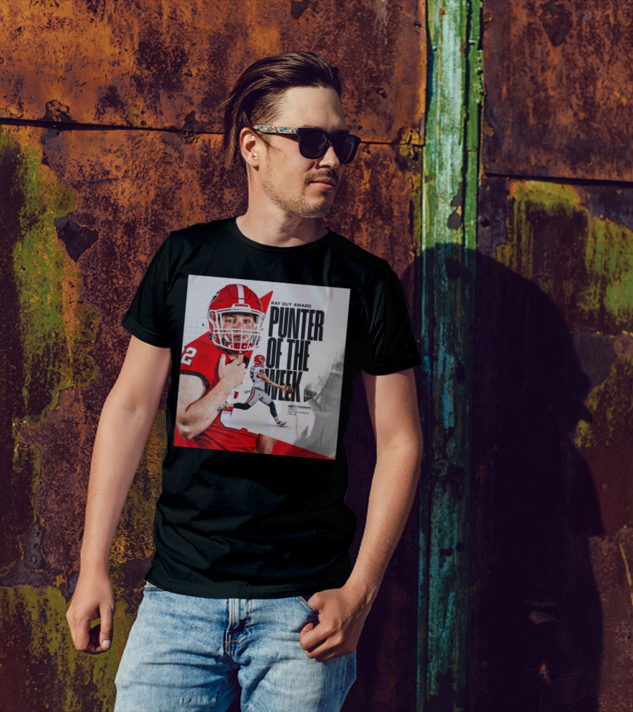 Brett Thorson Ray Guy Award Punter Of The Week Football Action Georgia Dawgs T-Shirt