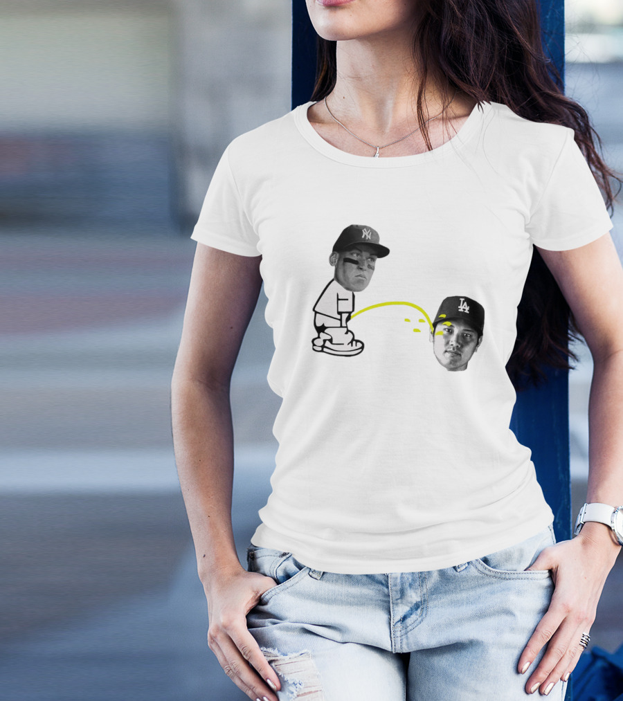 Aaron Judge New York Yankees Vs Shohei Ohtani Los Angeles Dodgers Rivalry Meme T-Shirt