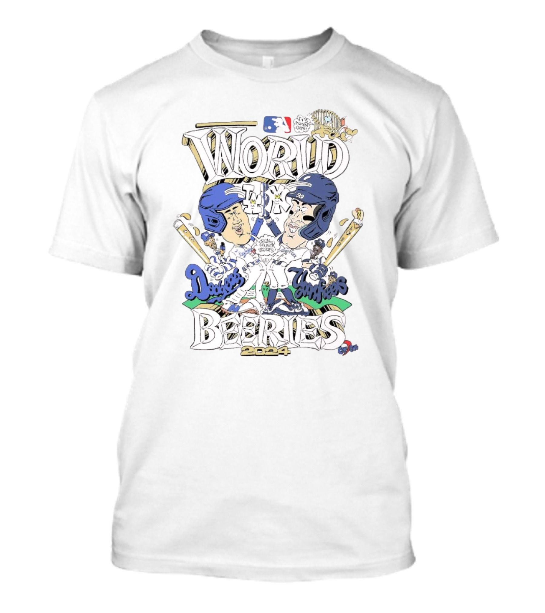 Los Angeles Dodgers Vs New York Yankees MLB World Beeries 2024 Caricature T-Shirt