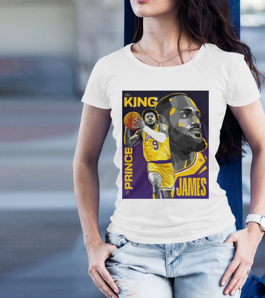 The King The Prince LeBron James Bronny James Lakers NBA T-Shirt