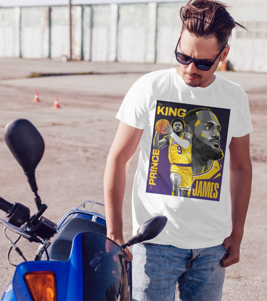 The King The Prince LeBron James Bronny James Lakers NBA T-Shirt