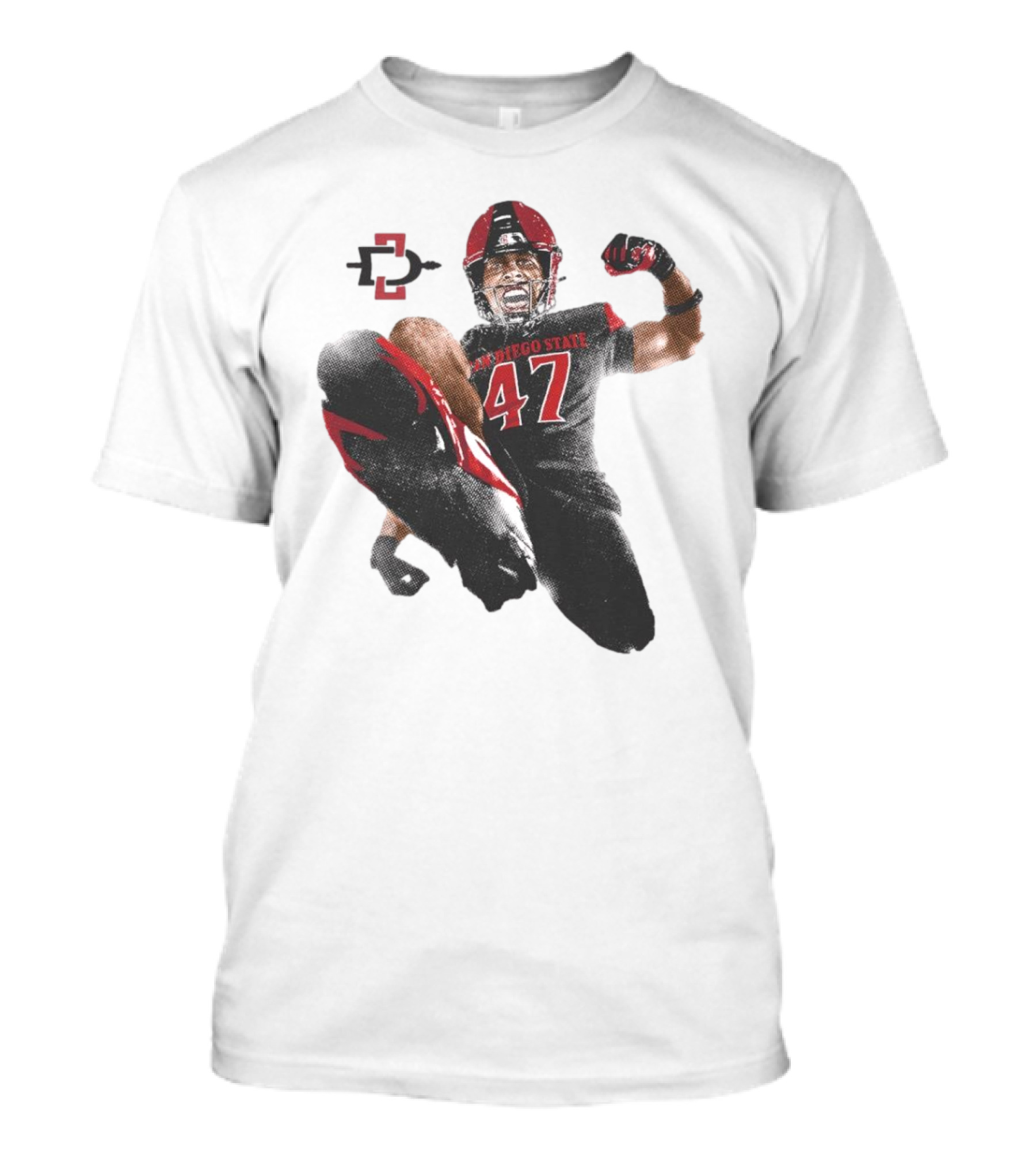 Trey White San Diego State Aztecs 47 Football Jump T-Shirt