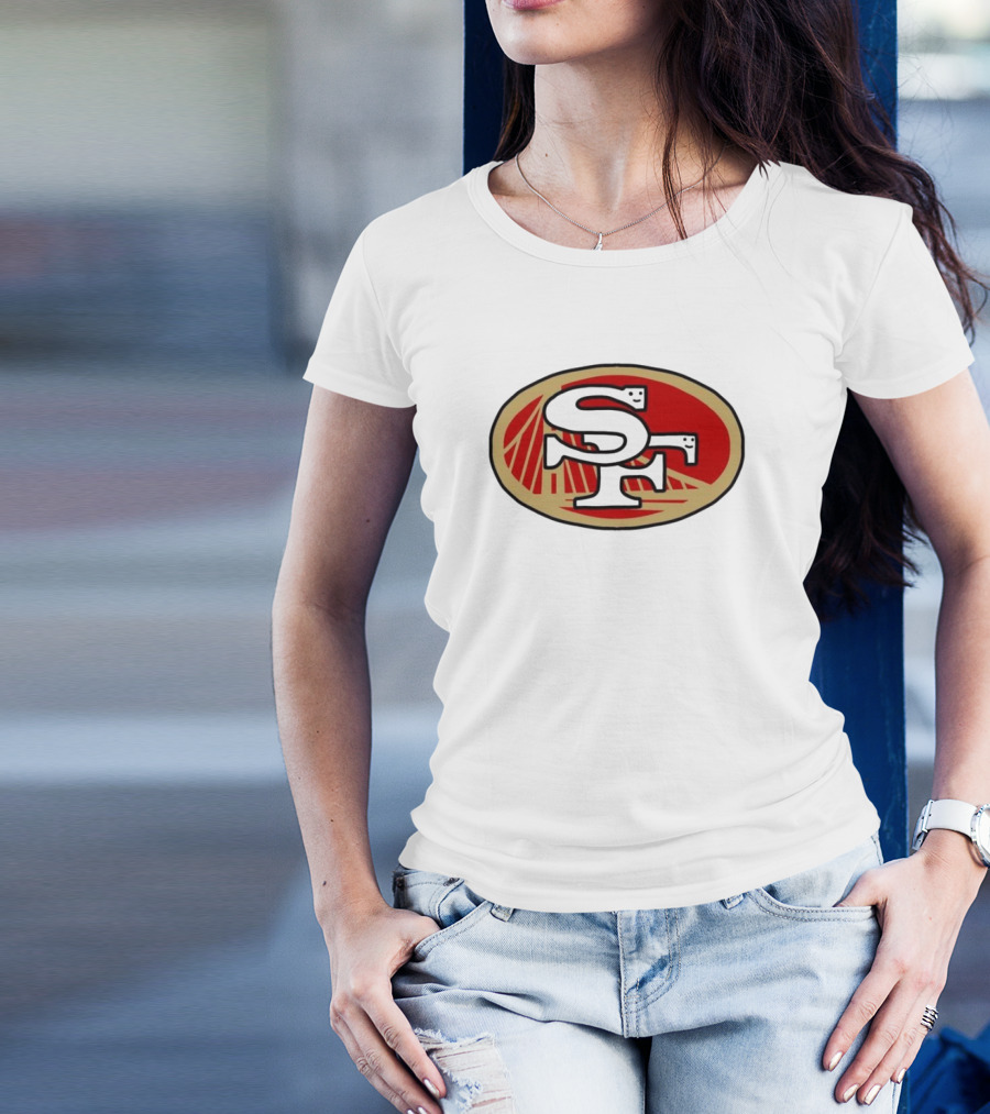 NFL X NBA San Francisco 49ers Warriors Logo Mash Combine T-Shirt