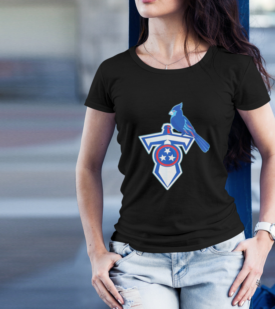 NFL X MLB Tennessee Titans St. Louis Cardinals Logo Mashup T-Shirt